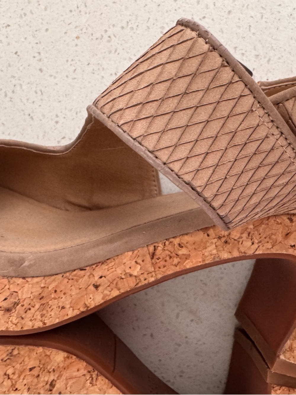 Miz Mooz Cosma Beige/Tan Textured Slingback Sandals Block Heel Sz 6.5 - Picture 15 of 16